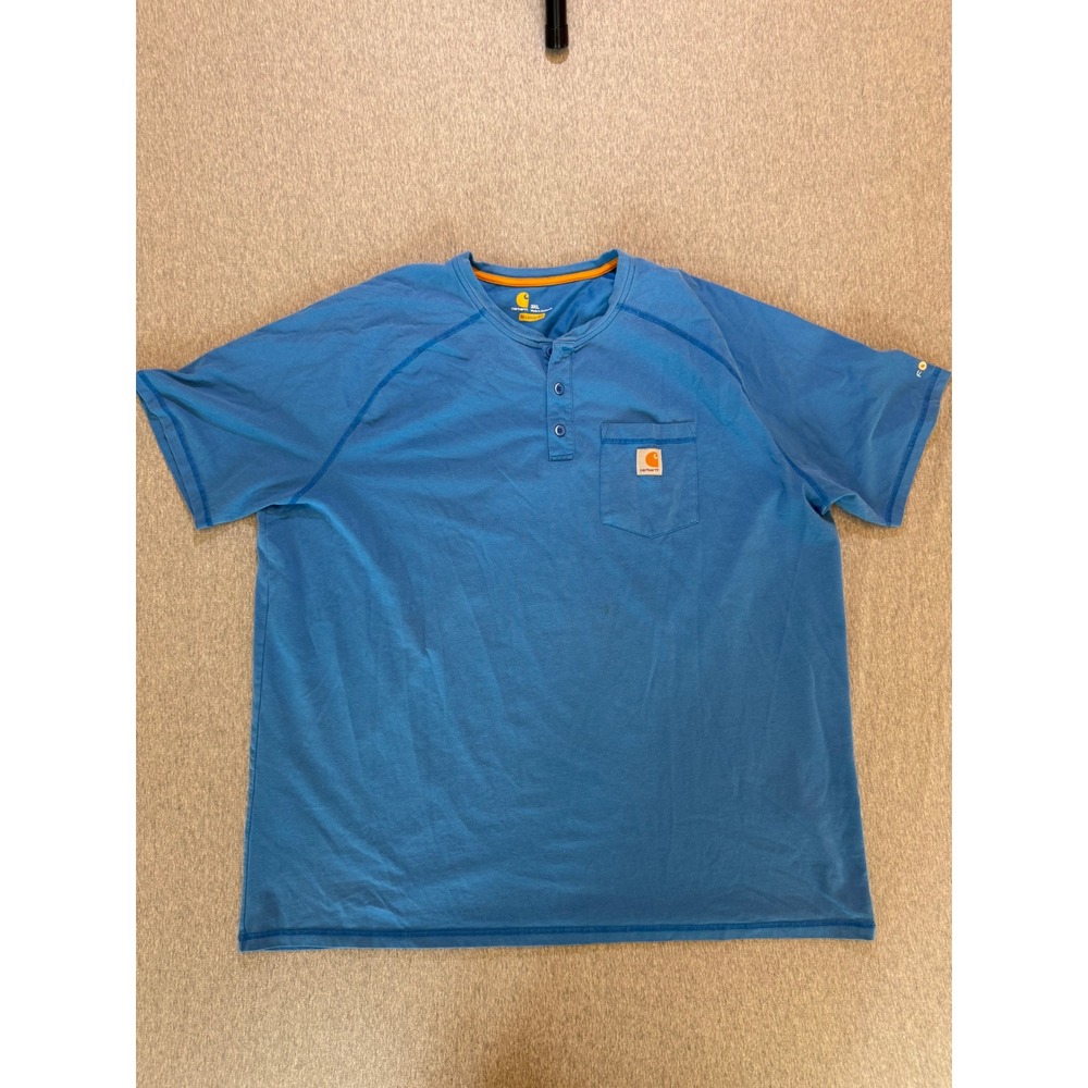 Carhartt Force Relaxed Fit Henley Pocket T-Shirt Mens 3XL Blue 100413 438